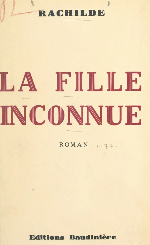 La fille inconnue -  Rachilde - FeniXX réédition numérique