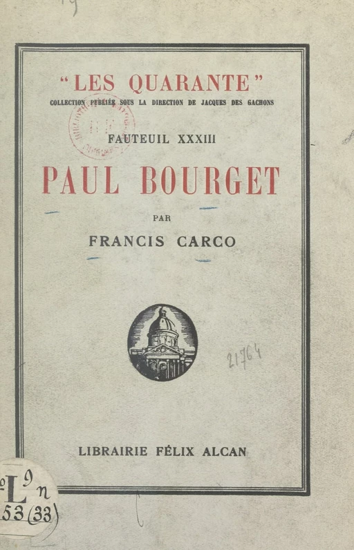 Paul Bourget - Francis Carco - FeniXX réédition numérique