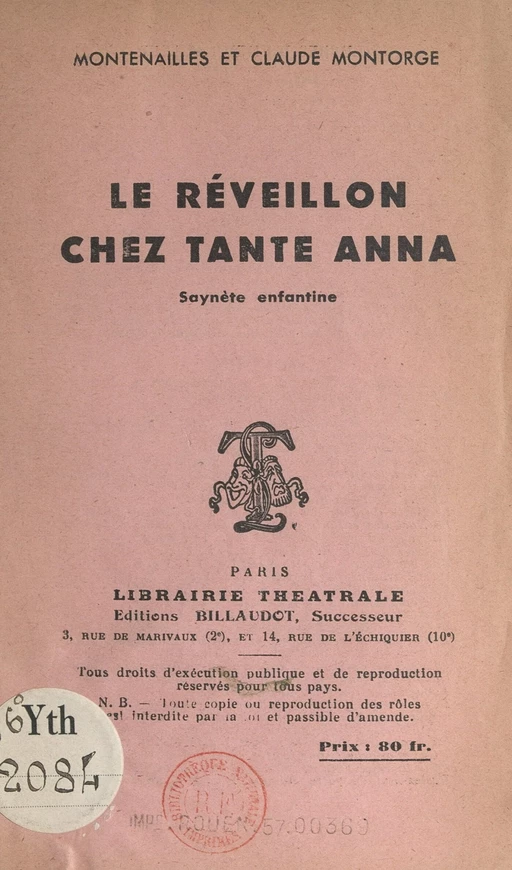 Le réveillon chez Tante Anna -  Montenailles, Claude Montorge - FeniXX réédition numérique