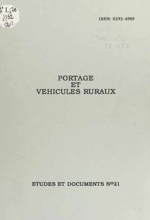 Portage et véhicules ruraux - Robert Boiron - FeniXX réédition numérique