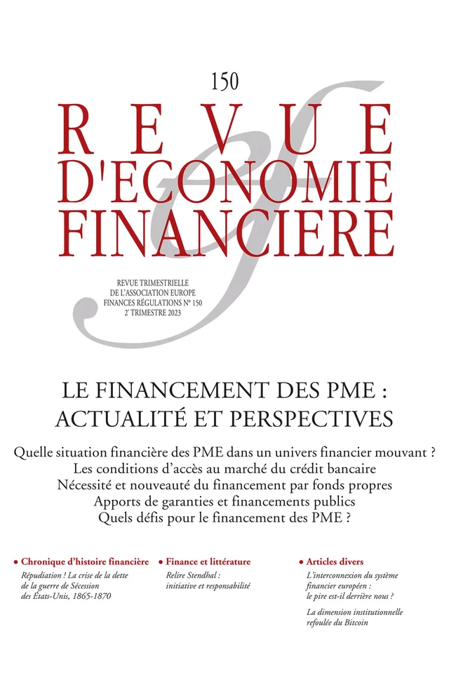 Le financement des PME : actualité et perspectives -  - Association Europe-Finances-Régulations (AEFR)