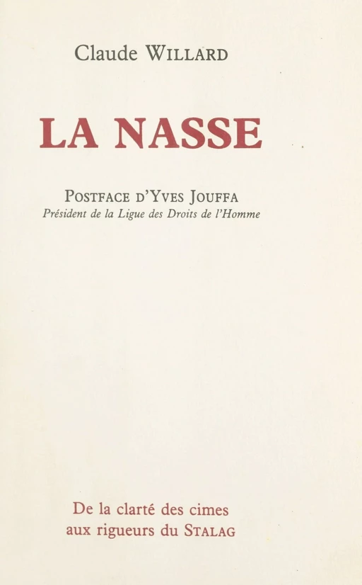 La nasse - Claude Willard - FeniXX réédition numérique