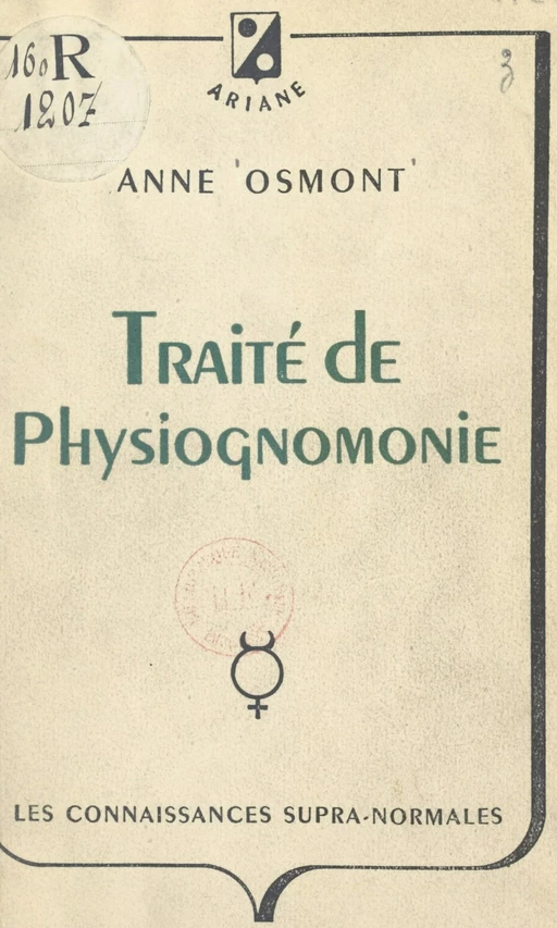 Traité de physiognomonie - Anne Osmont - FeniXX réédition numérique