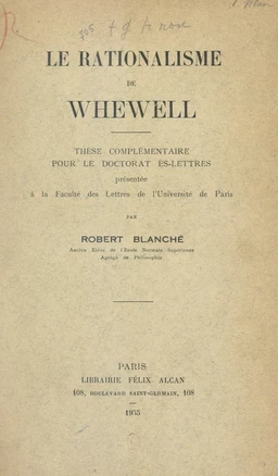 Le rationalisme de Whewell