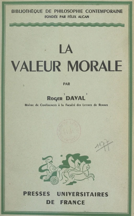 La valeur morale - Roger Daval - FeniXX réédition numérique