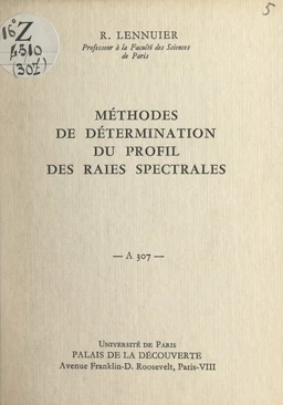 Méthodes de détermination du profil des raies spectrales