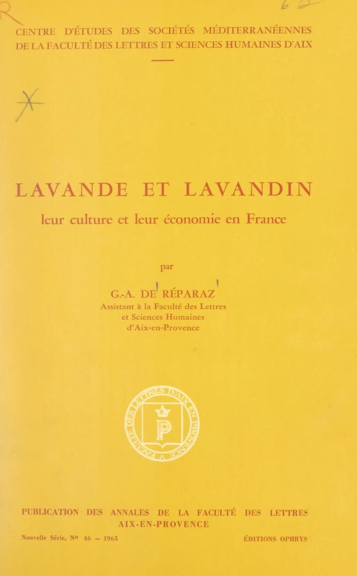 Lavande et lavandin - G.-André de Réparaz - FeniXX réédition numérique