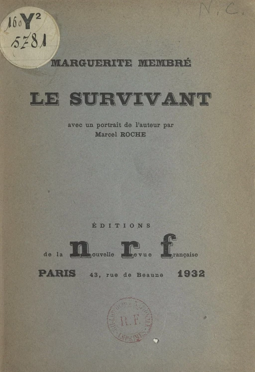 Le survivant - Marguerite Membré - FeniXX réédition numérique