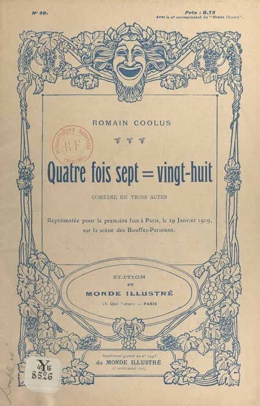 Quatre fois sept = vingt-huit - Romain Coolus - FeniXX réédition numérique