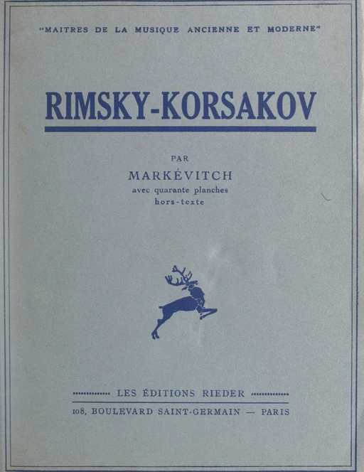 Rimsky-Korsakov - Igor Markévitch - FeniXX réédition numérique