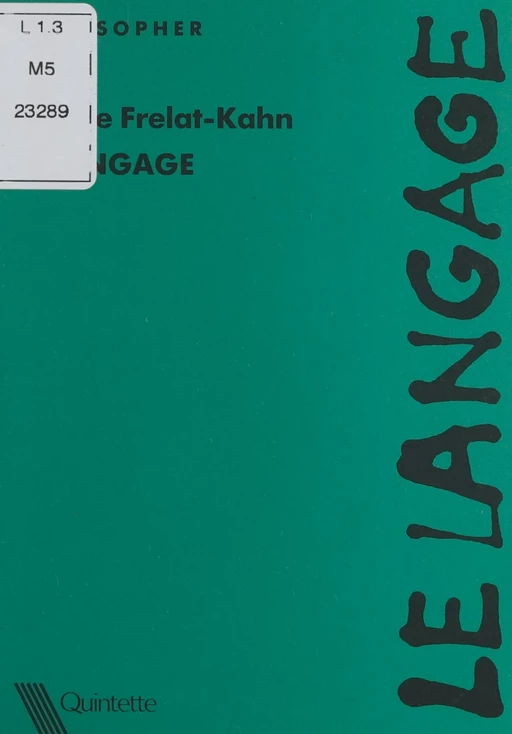 Le langage - Brigitte Frelat-Kahn - FeniXX réédition numérique