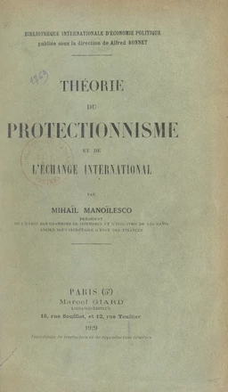 Théorie du protectionnisme et de l'échange international