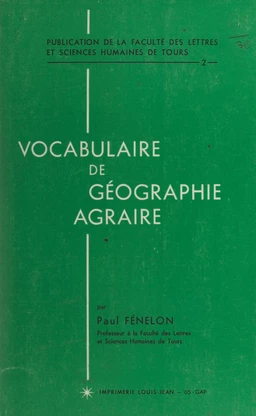 Vocabulaire de géographie agraire