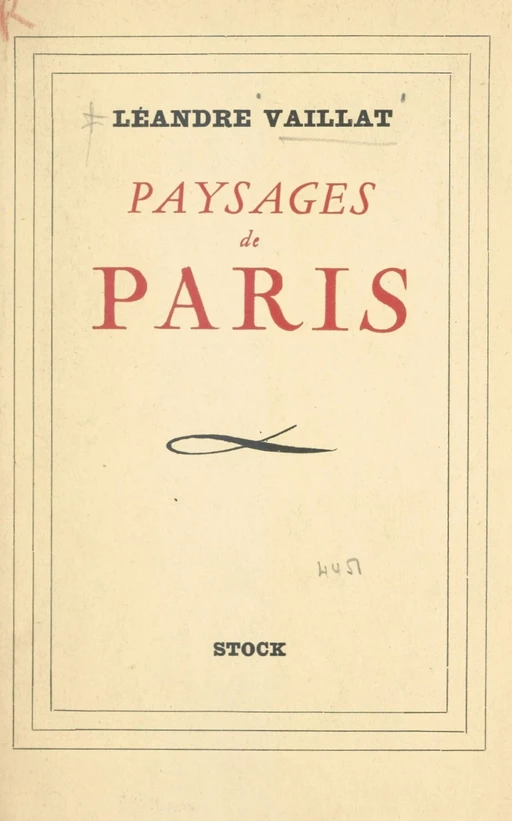 Paysages de Paris - Léandre Vaillat - FeniXX réédition numérique