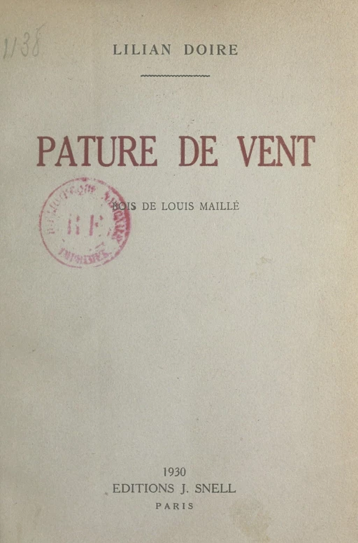 Pâture de vent - Lilian Doire - FeniXX réédition numérique