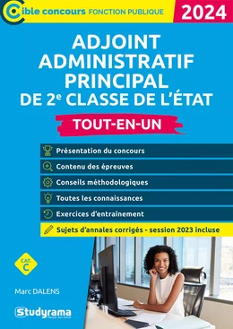 Adjoint administratif principal de 2e classe de l’État - Tout-en-un - Catégorie C - Concours 2024