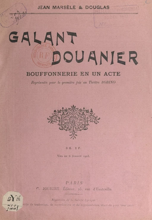 Galant douanier -  Douglas, Jean Marsèle - FeniXX réédition numérique