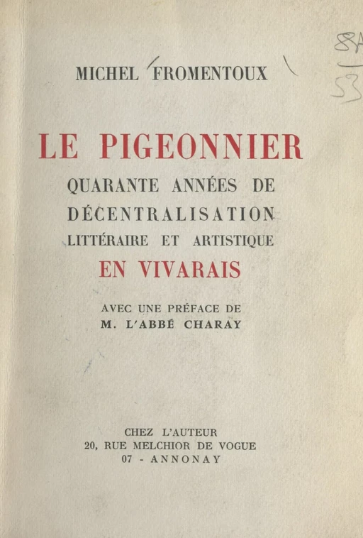 Le pigeonnier - Michel Fromentoux - FeniXX réédition numérique