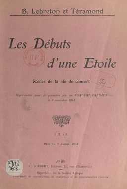 Les débuts d'une étoile : scènes de la vie de concert