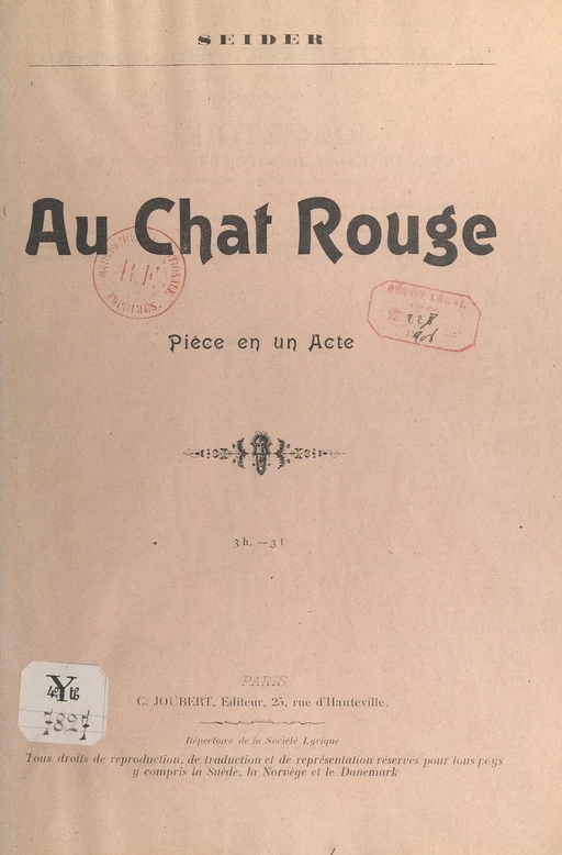 Au chat rouge - Charles Seider - FeniXX réédition numérique