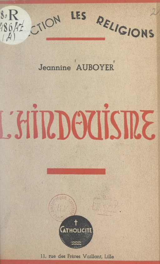 L'hindouisme - Jeannine Auboyer - FeniXX réédition numérique