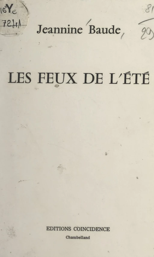 Les feux de l'été - Jeannine Baude - FeniXX réédition numérique