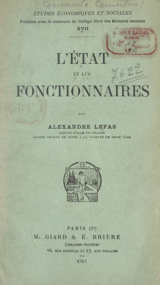 L'État et les fonctionnaires - Alexandre Lefas - FeniXX réédition numérique