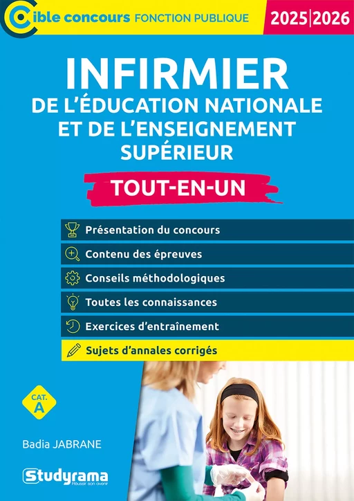 Infirmier de l’Éducation nationale et de l’enseignement supérieur - Tout-en-un - Catégorie A - Concours 2025-2026 - Badia Jabrane - Studyrama