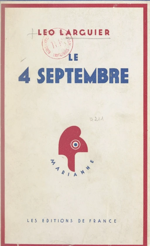 Le 4 septembre - Léo Larguier - FeniXX réédition numérique