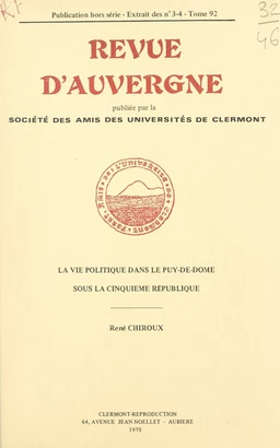 La vie politique dans le Puy-de-Dôme sous la Cinquième République