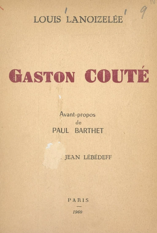 Gaston Couté - Louis Lanoizelée - FeniXX réédition numérique