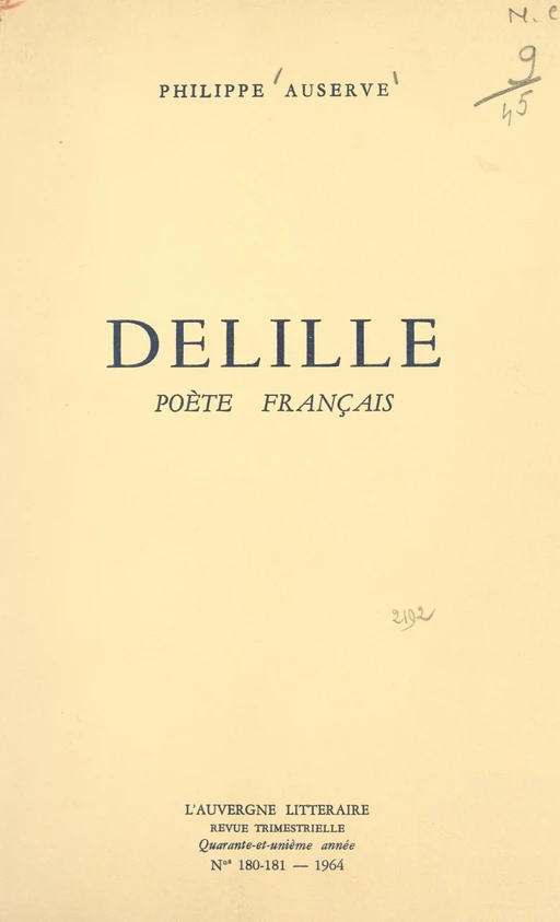 Delille - Philippe Auserve - FeniXX réédition numérique