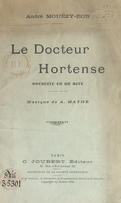 Le Docteur Hortense - André Mouézy-Éon - FeniXX réédition numérique