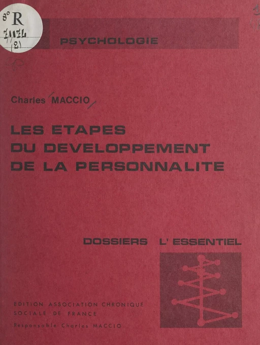 Les étapes du développement de la personnalité - Charles Maccio - FeniXX réédition numérique