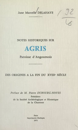 Notes historiques sur Agris