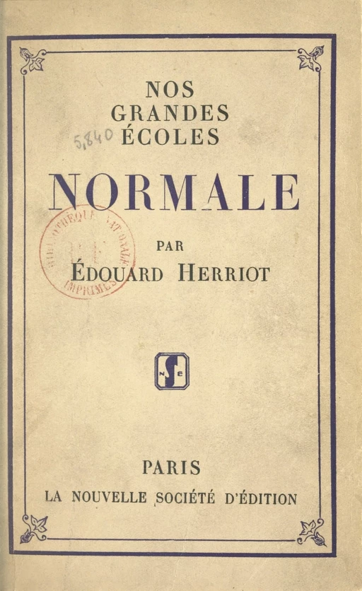 Normale - Édouard Herriot - FeniXX réédition numérique