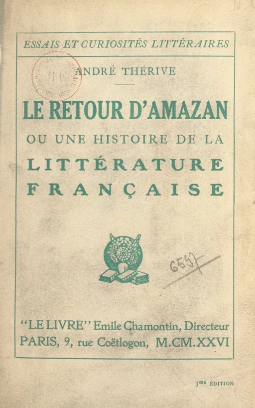 Le retour d'Amazan - André Thérive - FeniXX réédition numérique