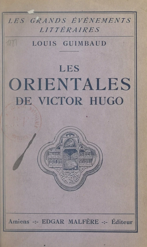 Les orientales de Victor Hugo - Louis Guimbaud - FeniXX réédition numérique