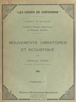 Mouvements vibratoires et acoustique (1)