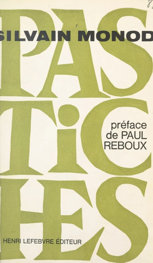 Pastiches - Silvain Monod - FeniXX réédition numérique