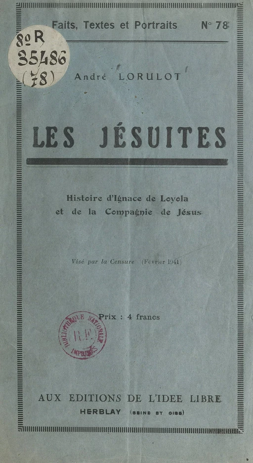 Les Jésuites - André Lorulot - FeniXX réédition numérique