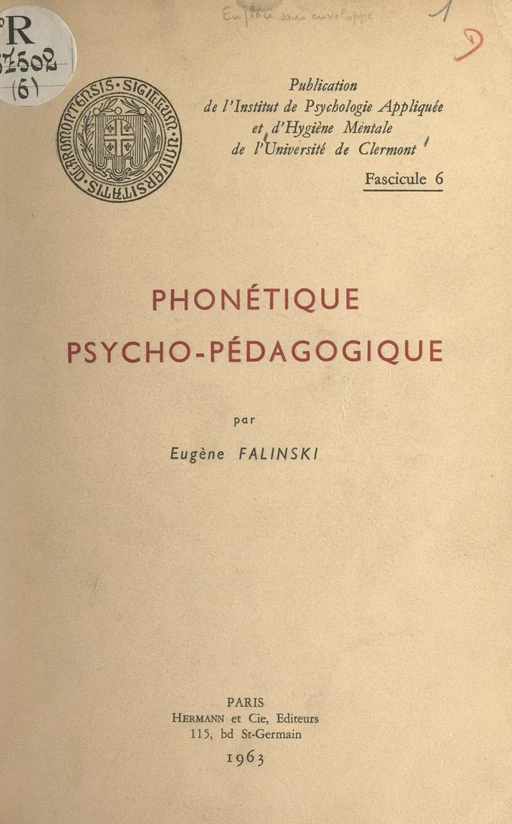 Phonétique psycho-pédagogique - Eugène Falinski - FeniXX réédition numérique