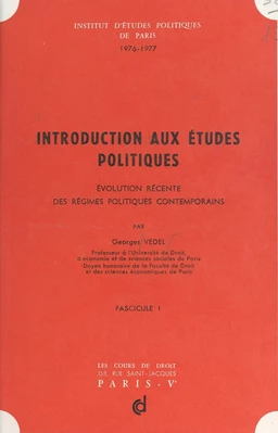 Introduction aux études politiques