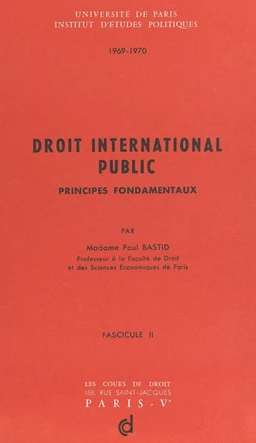 Droit international public. Principes fondamentaux (3)