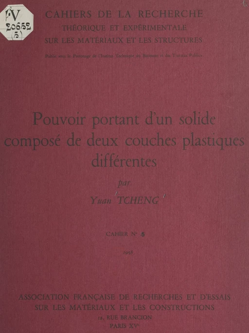 Pouvoir portant d'un solide composé de deux couches plastiques différentes - Yuan Tcheng - FeniXX réédition numérique