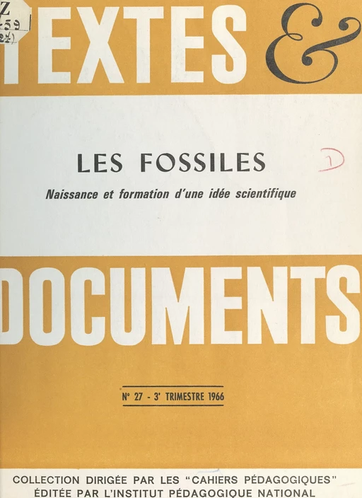 Les fossiles - Gabriel Gohau - FeniXX réédition numérique