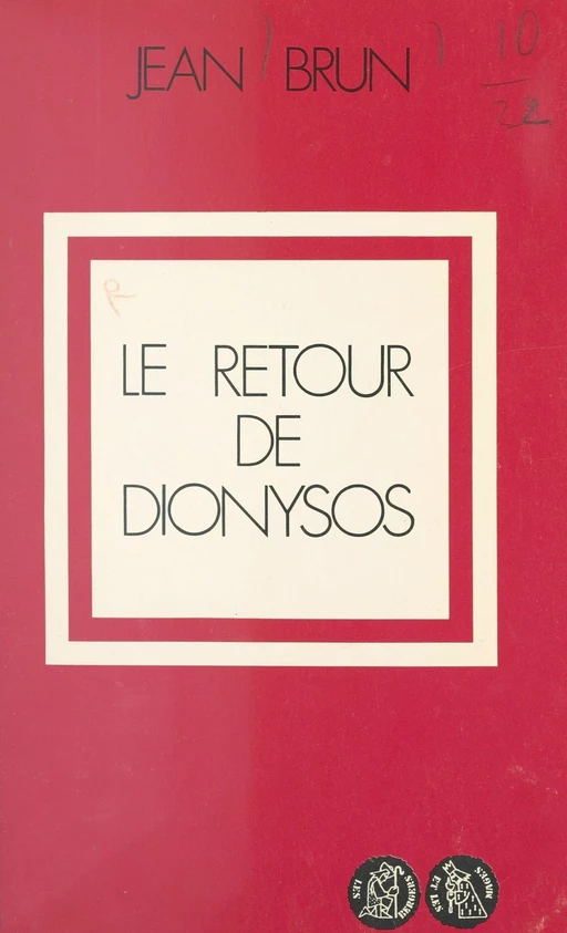 Le retour de Dionysos - Jean Brun - FeniXX réédition numérique