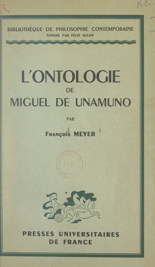 L'ontologie de Miguel de Unamuno - François Meyer - FeniXX réédition numérique