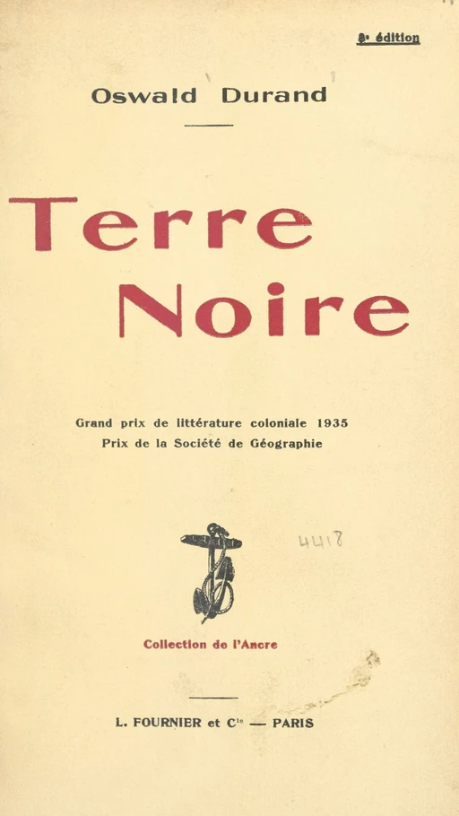 Terre noire - Oswald Durand - FeniXX réédition numérique