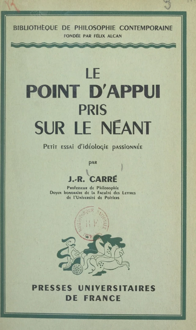 Le point d'appui pris sur le néant - Jean-Raoul Carré - FeniXX réédition numérique